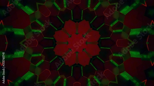 Kaleidoscope Mandala Art Design Abstract Background Loop