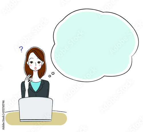 ビジネスウーマン　吹き出し　イラスト