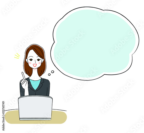 ビジネスウーマン　吹き出し　イラスト
