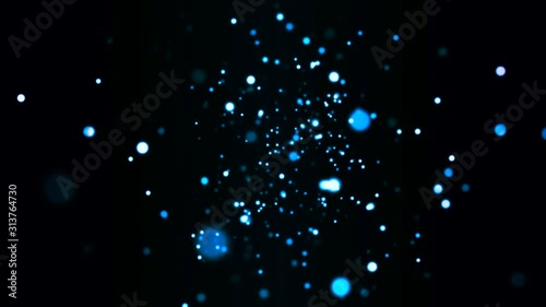 Beautiful blue bokeh that slowly moves.