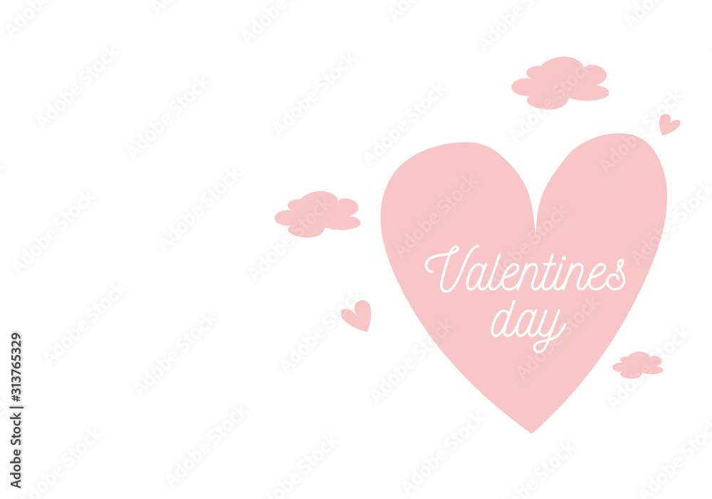 Valentines Day. Heart vector illustration. Isolated on white background. Love card, poster and banner