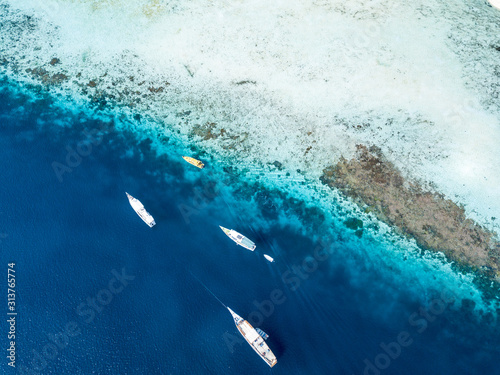 Aerial view of East Nusa Tenggara in Flores, Indonesia 