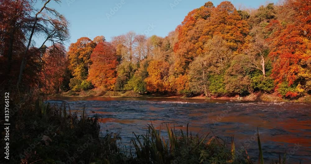 Wonderful 4K vdeo of Boyne valley, river and surroundings in bright colors of golden autumn, Co. Meath, Ireland Wonderful 4K vdeo of Boyne valley, river and surroundings in bright colors of golden autumn, Co. Meath, Ireland