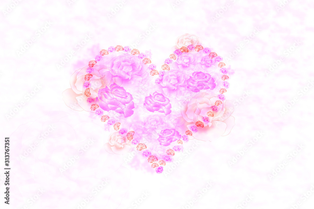 Valantine ,group of rose, in soft style for background