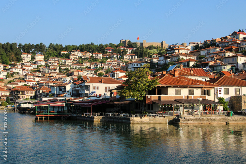 Historical part town Ohrid is located next to the Ohrid lake, Republic of North Macedonia