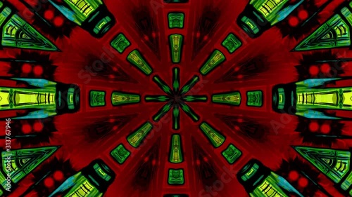 Kaleidoscope Mandala Art Design Abstract Background Loop