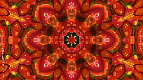 Kaleidoscope Mandala Art Design Abstract Background Loop