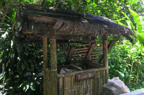 Native Style Bamboo Trash Can in Albay, Philippines photo