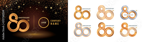 Set of 80th Anniversary logotype design photo