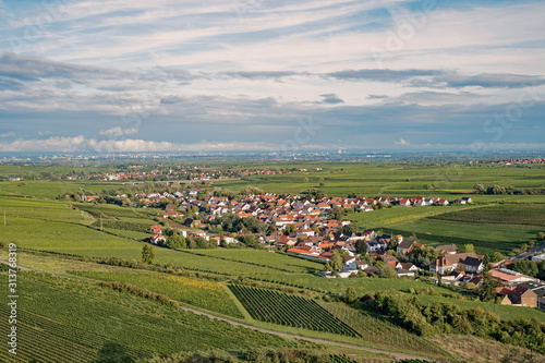 Obraz na płótnie Blick über den Pfälzer Wald nach Grünstadt w salonie