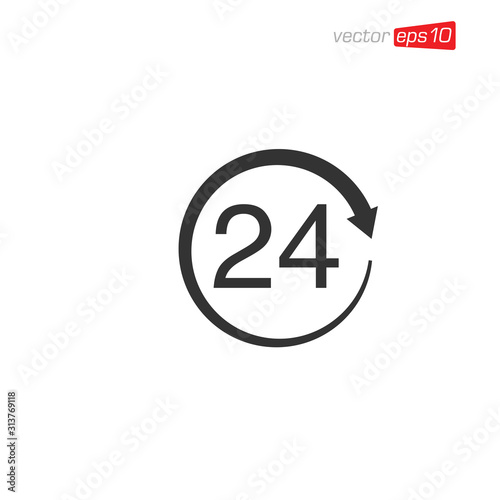 24 Hours Sign Icon Design Vector Free Download 24 Hours Sign Icon Design Vector - GFXLoad