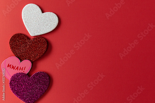 Valentines Day Background with heart shapes