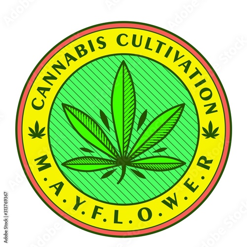 mayflower cannabis logo consept hemp industry