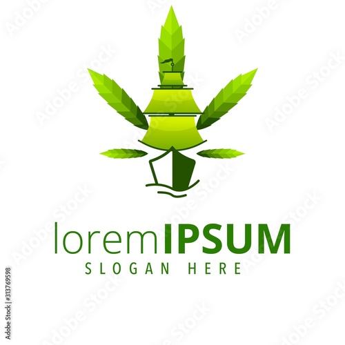 mayflower cannabis logo consept hemp industry