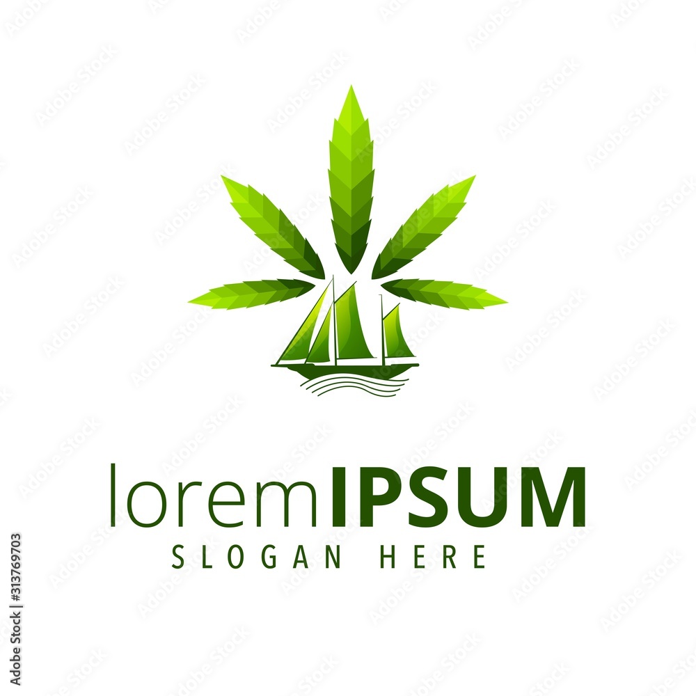 mayflower cannabis logo consept hemp industry