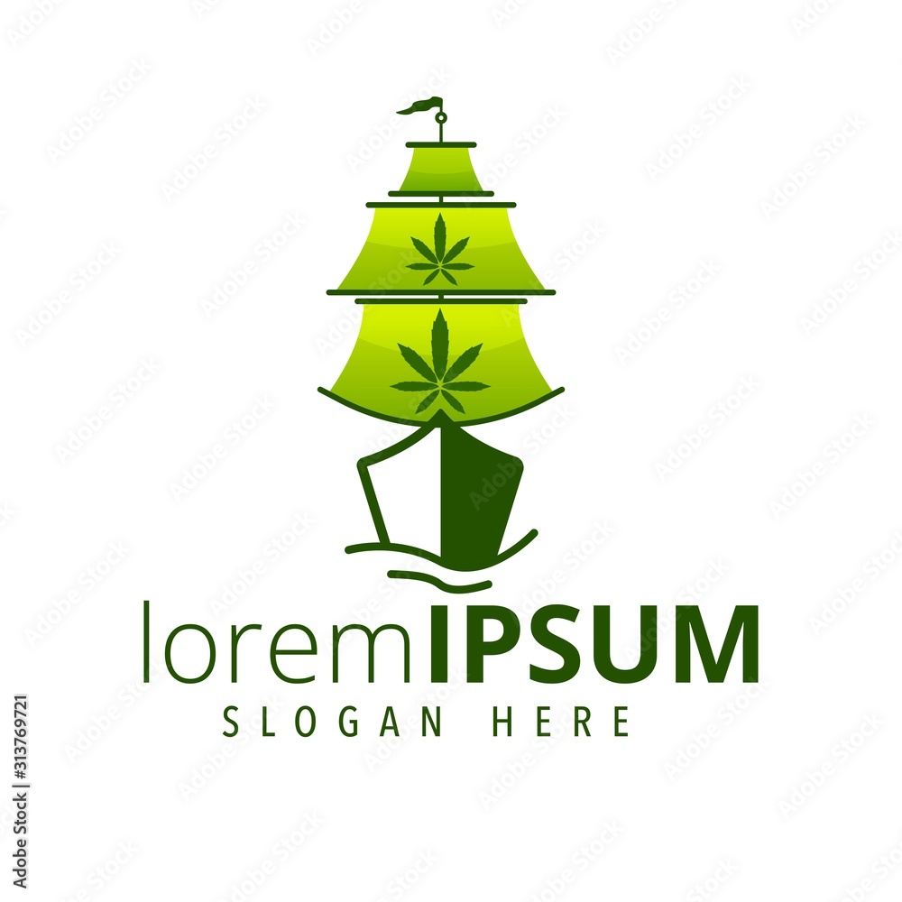 mayflower cannabis logo consept hemp industry