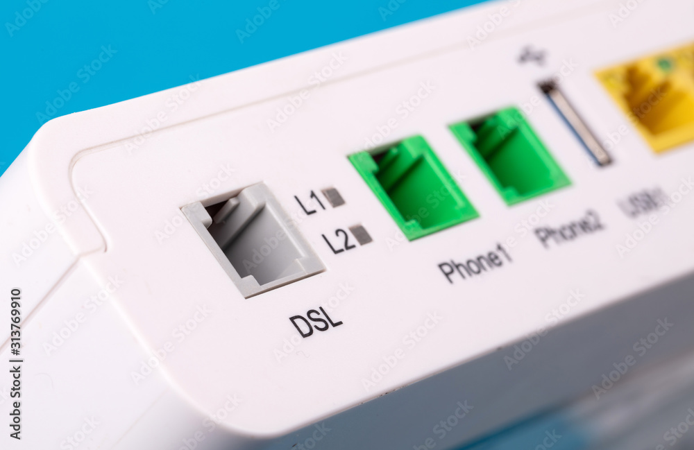 Desktop Home ADSL modem, selective focus