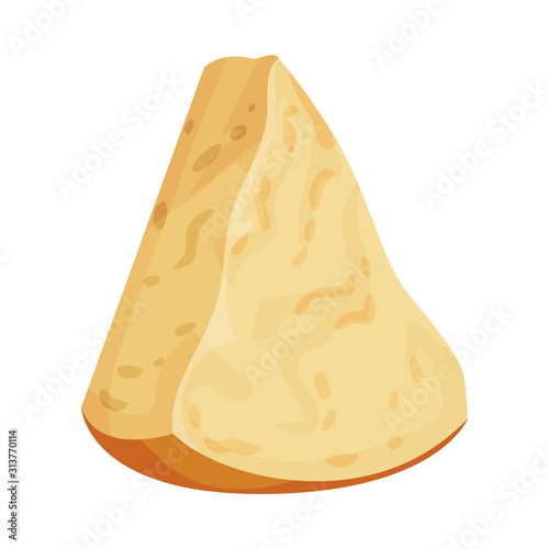 Piece of Parmesan Cheese, Fresh Dairy Product Vector Illustration