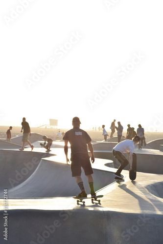 Skaterpark Venice Beach Los Angeles Sunset