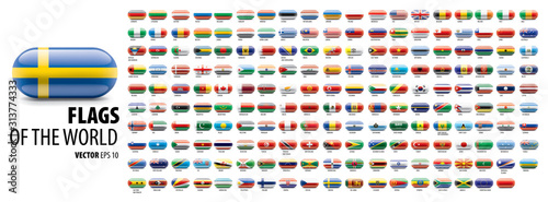 National flags of the countries. Vector illustration on white background