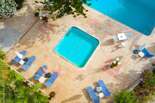 Top view of the pool and su...