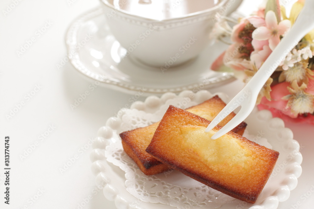Homemade rectangle cake on dish for gourmet dessert Homemade rectangle cake on dish for gourmet dessert
