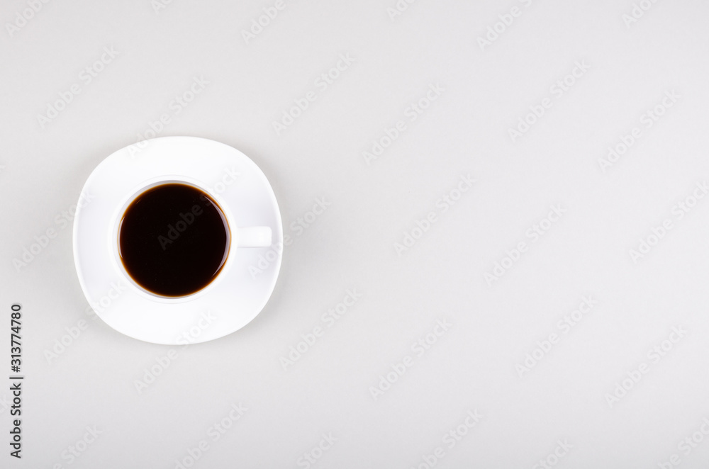 Coffee cup composition on gray background. Flat lay. Coffee cup composition on gray background. Flat lay.