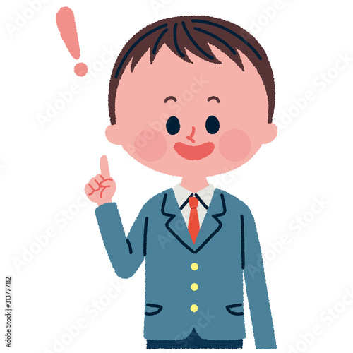 ひらめいた男子学生のイラスト
