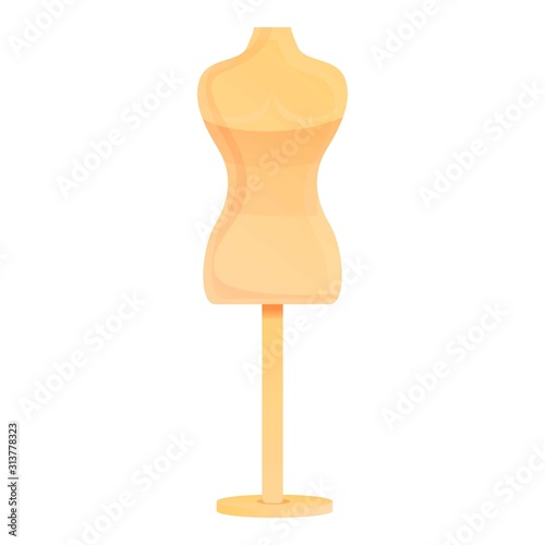 Wood bust mannequin icon. Cartoon of wood bust mannequin vector icon for web design isolated on white background