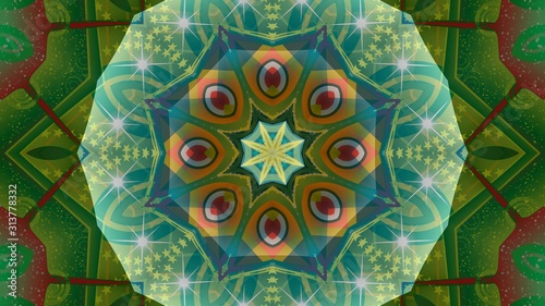 Kaleidoscope Mandala Art Design Abstract Background