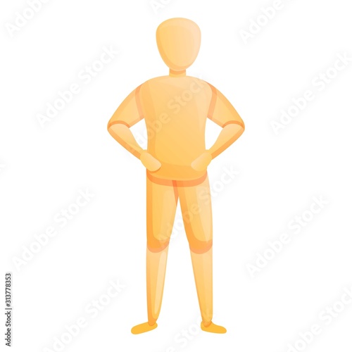 Artist mannequin icon. Cartoon of artist mannequin vector icon for web design isolated on white background