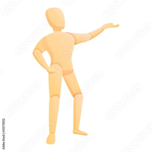 Doll mannequin icon. Cartoon of doll mannequin vector icon for web design isolated on white background