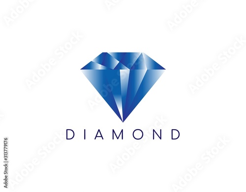 Lovely and Luxury Logo of Diamond with Modern Concept. Design with Sparkling Gems Image Isolated on White Background. Suitable for Jewelry Shop Symbol. Vector Illustration