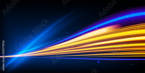Slow Shutter Light Trails Effect in vector