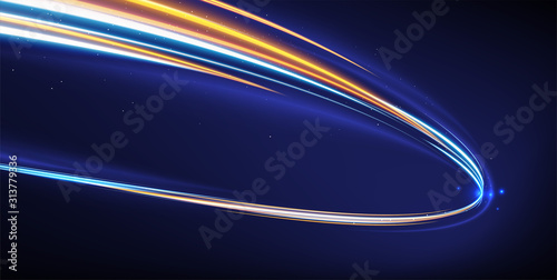 Slow Shutter Light Trails Effect in vector