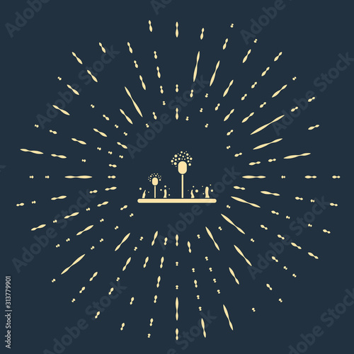 Beige Mold icon isolated on blue background. Abstract circle random dots. Vector Illustration