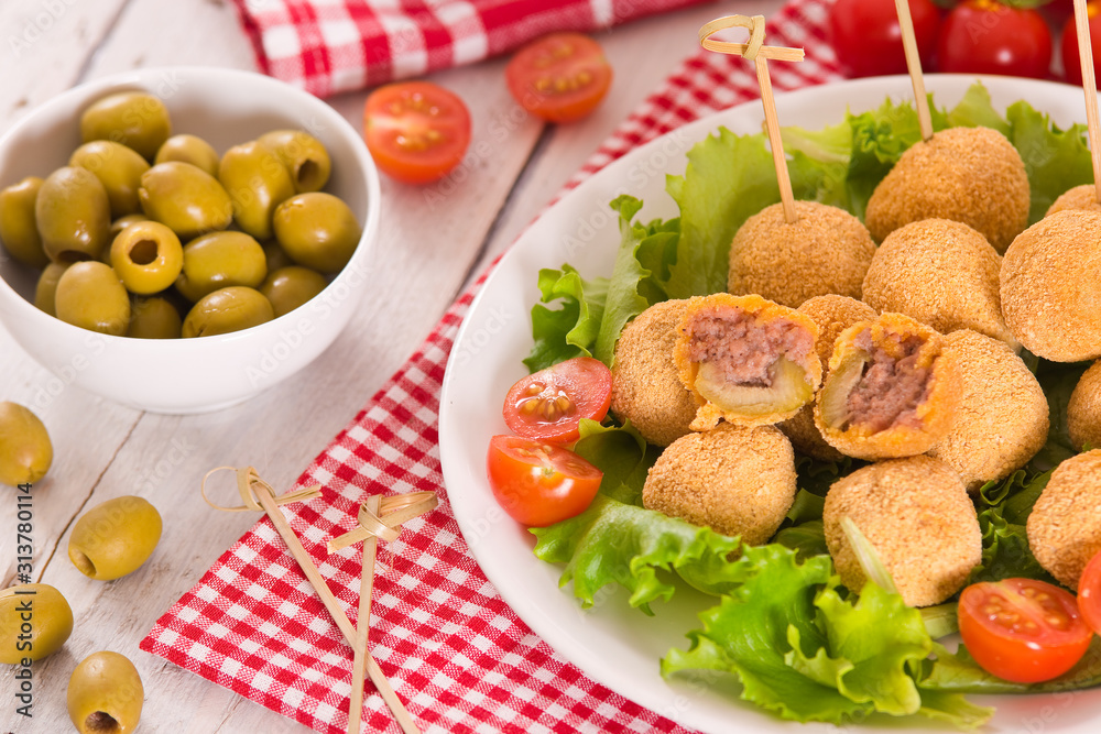 Ascoli stuffed olives. Ascoli stuffed olives.