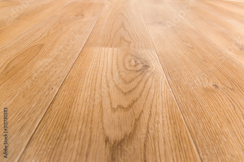 Vinyl flooring with wooden planks pattern imitation  low point view