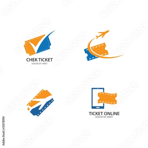 Ticket logo icon vector