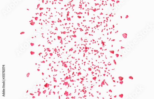 Wallpaper Mural Red falling hearts Valentine day background Torontodigital.ca