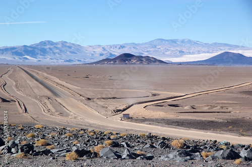 Landscape with volcanos in the Puna de Atacama, Argentina photo