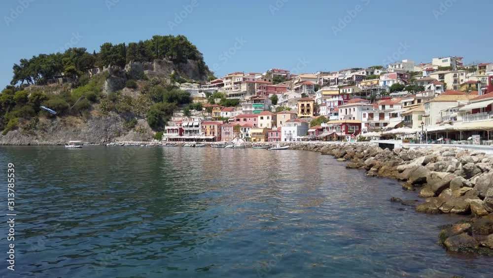 Beautiful city of Parga overlooked by a Venetian castle, establisher Beautiful city of Parga overlooked by a Venetian castle, establisher