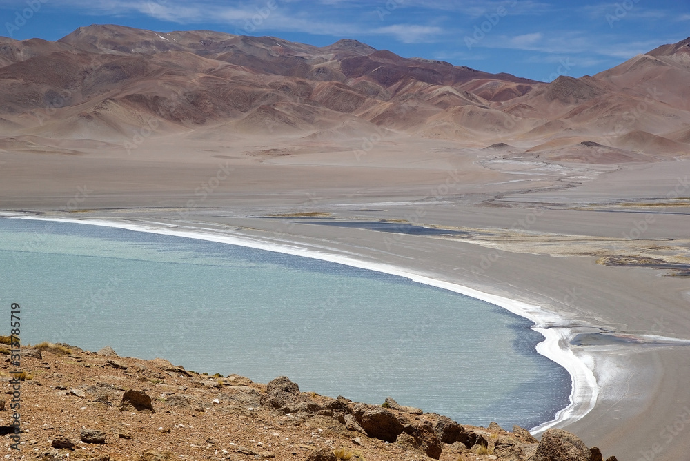 Diamond Lagoon in the Cerro Galan, a caldera in the Catamarca Province, Argentina