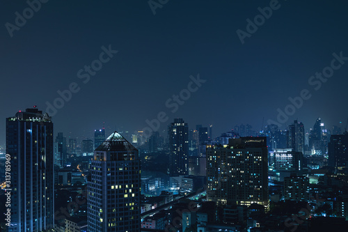Modern Bangkok city at night © blackday
