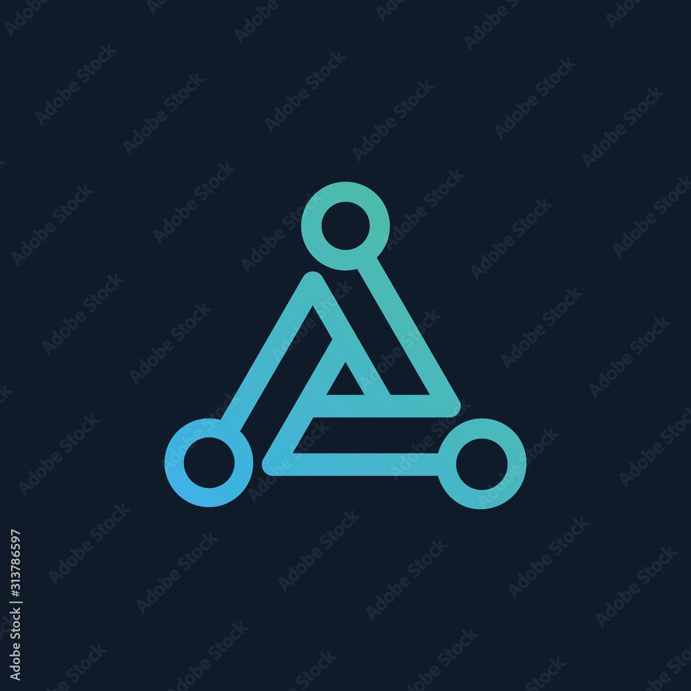 Trinity chip Icon Vector Logo Template Illustration Design. Engineering and software icon. Construction vector L logo. Delta letter logo template, flat illustration, isolated, raster - VECTOR