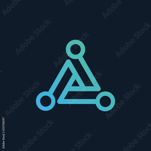 Trinity chip Icon Vector Logo Template Illustration Design. Engineering and software icon. Construction vector L logo. Delta letter logo template, flat illustration, isolated, raster - VECTOR