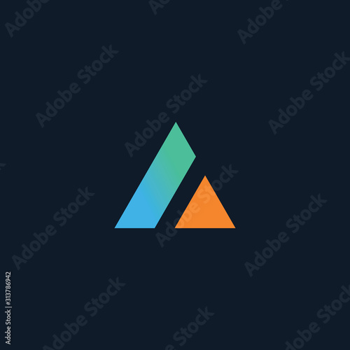 Initial letter A minimalist art logo with mountain concept. creative minimal logo icon design with letter A. elegant Logo template vector creative business. - VECTOR