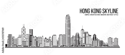 Cityscape Building Simple architecture modern abstract style art Vector Illustration design - Hong kong city