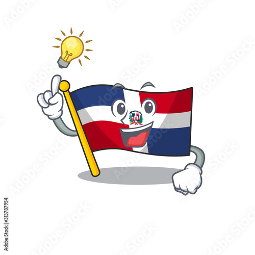 Have an idea gesture of flag dominican republic cartoon character design