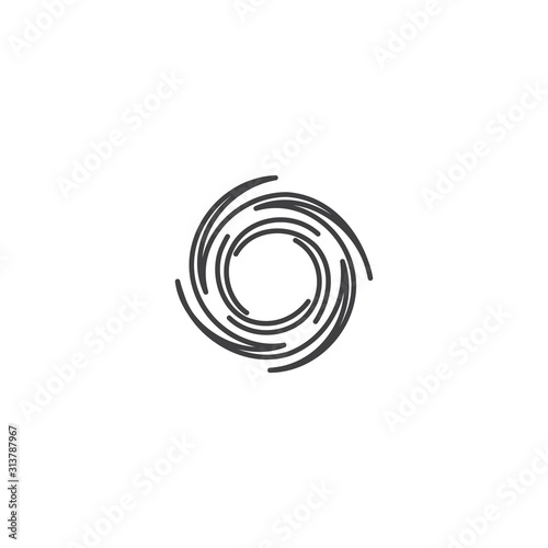 Vortex, tornado, hurricane, twister. Vector logo icon template